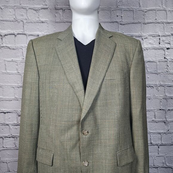 Burberry London Kensington Plaid Wool Blend Blazer, Men's 42R - Picture 1 of 11